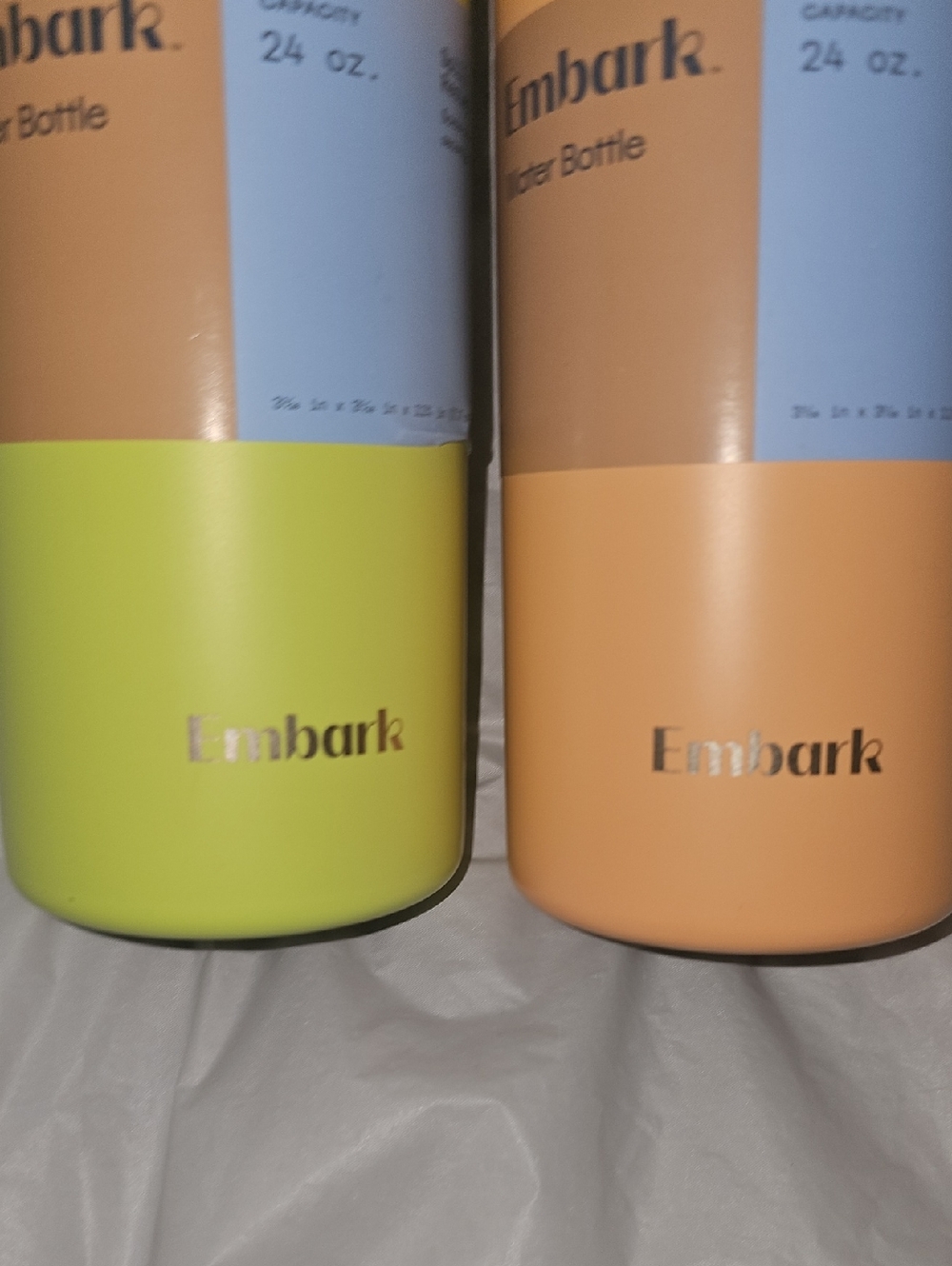 Embark 24 oz Water Bottle - Yellow/Green & Light Orange Screw-Top Lot of 2, New - Picture 7 of 15